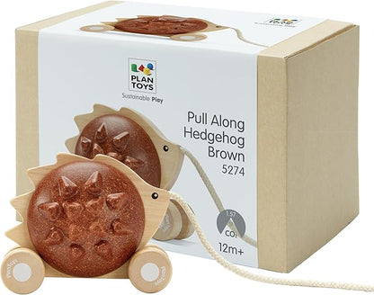 PlanToys Pull Along Hedgehog – Brown (5274)