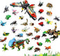 30 Packs Building Blocks Party Favors for Kids, 10 in 1 Mini Animals Building Block Sets for Classroom Prizes, Birthday, Party Favors Return Gifts, Valentines, Easter Gifts (Insects)