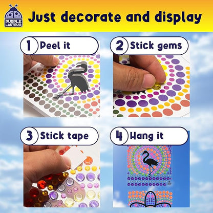 SUNGEMMERS Window Art Kids Crafts - Fun Arts and Crafts for Kids Ages 8-12 & Birthday Gifts for Girls 6 7 8 9 10 Year Old - Craft for Girls 8-12, Graduation Gifts for Kid 6-8 7-10, Toys for Ages 5-7