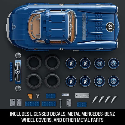 Hot Wheels Premium Series Building Set, Mercedes-Benz 300 SL with 1600 Pieces, Realistic Details and Metal Parts, Adult Collectors