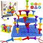 Counting Peg Board for Kids - Toddler Stacking Toys - 65 Pcs DIY Building Set Large Foam Board & Occupational Therapy Toys, Color Sorting & Lacing Toy , Montessori Tools, Peg Puzzles for Toddlers 1-3