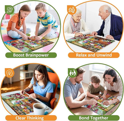 300 Piece Puzzles for Adult,All Seasons Flower Shop 300 Piece Jigsaw Puzzle,Colorful Botanical Puzzle for Kids Teen Adults,Interlock Perfectly Letter on Back,Puzzle for Family Game Nights,20.5 x 15 in