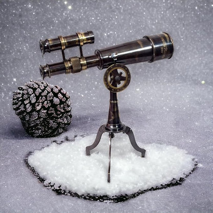 Vintage Brass Telescope on Tripod Stand DF Lens Antique Telescope Royal Spyglass Nautical Beautiful On Brass Tripod Stand (Black Antique)