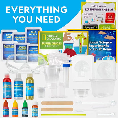 National Geographic Gross Science Kit - 45 Gross Science Experiments- Dissect a Brain, Make Slime, Creepy STEM Project for Boys and Girls, Birthday Gifts for Kids 8-12 (Amazon Exclusive)