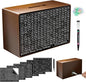 Wooden Money Saving Box, Cash Savings Box for $10000 $5000 $3000 $1000 $800 $500 Target Money Saving Challenge, Money Box with Counter/Dry Erase Pen/Savings Trackers/Rubber Band-Brown
