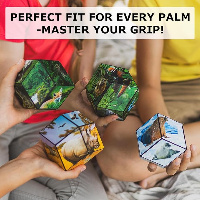 SHASHIBO Shape Shifting Box - Award-Winning Fidget Toy w/ 36 Rare Earth Magnets - Fidget Cube Transforms Into Over 70 Shapes, Sensory Toy Gift for Kids, Teens, and Adults (Wild Series - Arctic)