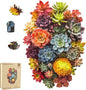 delobi Succulent Waterfall Wooden Puzzles, 500 Pieces Jigsaw Puzzles 18.5'' x13.1'', Unique Design Liberty Wooden Puzzles for Adults and Kids, Family Game Gift Royal Size