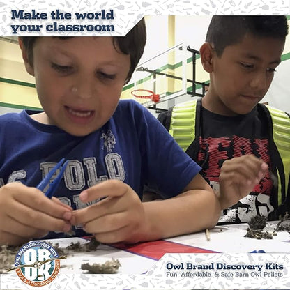 OBDK Barn Owl Pellets for Dissection - 10 Pack Medium Sized (1.5"-2.0") with Tools, Guide and Charts from Owl Brand Discovery Kits