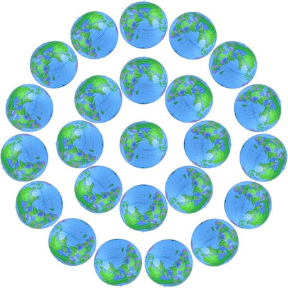 Coopay 24 Pack Inflatable Globe PVC World Globe Inflatable Earth Beach Ball Swimming Pool Ball Birthday Beach Party Decoration Summer Water Games Gifts for Beach Playing or Teaching