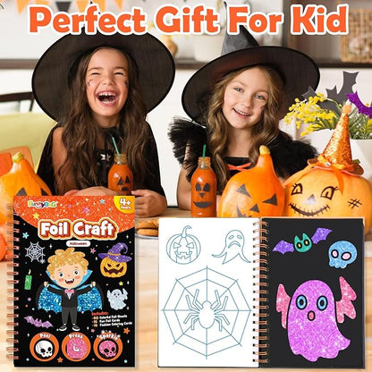 FUNNYB&G Foil Art Craft Activity for Kids - Halloween Crafts Gift Party Favors for Kids Trick or Treat Goodie Bag Stuffer Fillers Gifts Toy for Girls Boys 4 5 6 7 8 9 Years Old(Halloween)