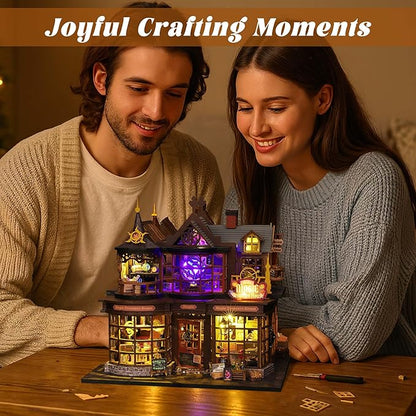 Flever Dollhouse Miniature DIY House Kit Creative Room with Furniture for Romantic Artwork Gift (Magic Treasure House)
