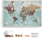 Canvas World Map with Cork Pin Board - English Lettering - Decorative Wall Decoration for All Rooms - Canvas Pictures with World Map Motif (70x50 cm, Pattern 11)