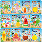 Aowplc 48 Sheets Summer Fun Make-a-Face Sticker Set for Kids – Create Your Own Faces with Beach, Tropical & Animal Stickers – Ideal Summer Crafts, Party Favors & Creative Activities