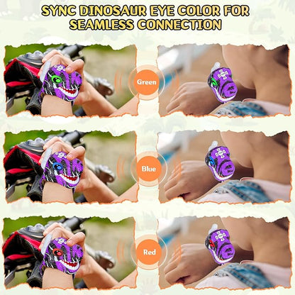 Walkie Talkies for Kids 2 Packs, Kids Toys for Boys Girls Aged 3 to 8 Years Old for Outdoor Adventure, Camping, Halloween, Christmas, Birthday Gifts (Purple, Dinosaur)