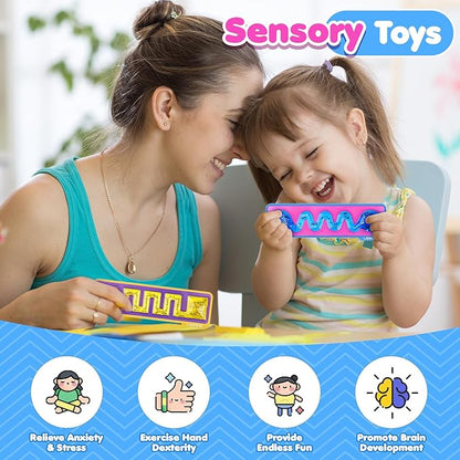 Squishy Toys Sensory Fidget Toys for Kids: Sensory Toys for Autism ADHD - Sensory Fidget Toys Filled with Colorful Goo - Autism Calming Tools 3 Pack in Classroom Office Travel