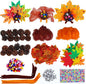 Tugaizi Thanksgiving Pinecone Turkey Craft Kit for Kids, 20 Sets Fall Autumn Turkey DIY Art and Craft Kit for Classroom Project Supplies Thankful Dinner Activity and Table Centerpiece Decorations