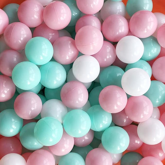 MoonxHome Ball Pit Balls for Toddlers, BPA Free Crush Proof Plastic Toy Balls for Ball Pit, Children's Pool Water Toys, Macaron Ocean Balls for Play Tent 2.15 Inch Pack of 100…