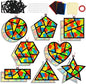 32 Sets Back to School Geometric Recognition Suncatchers Craft DIY Window Stained Glass Effect Star Paper Crafts Home School Classroom Decor Kid Birthday Gift Creative Art Project Activity Game