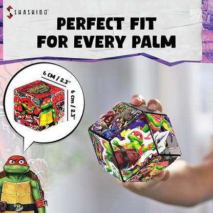 SHASHIBO Teenage Mutant Ninja Turtles Shape Shifting Box - STEM Magnetic Fidget Cube That Transforms Into Over 70 Shapes, Download Fun in Motion Toys Mobile App (Raphael)