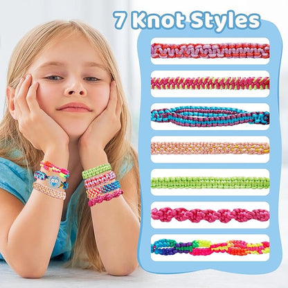 PREPOP Friendship Bracelet String Making Kits - Popular Toys for 7 8 9 10 11 12+ Year Old Girls, DIY Arts and Crafts Bracelets Maker Activities Supplies, Best Birthday Gifts Ideas Age 6-12 yr Girl