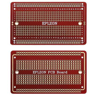 Solderable Breadboard PCB Board Gold-Plated Solder Breadboard for DIY Electronics Projects Apply to Arduino Soldering Projects 3.5"x2.05" (5 Pack + 2 Mini Board,red)