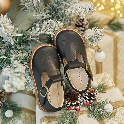 Felix & Flora Toddler Little Girl Mary Jane Dress Shoes - Ballet Flats for Girl Party School Shoes
