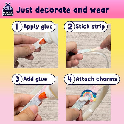 PURPLE LADYBUG Unicorn Headband Making Kit - Unicorn Crafts for Girls Ages 4-9, Birthday Gifts, DIY Hair Accessories Set, Great Summer Activity for Girls