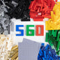 560 Pieces Classic Building Blocks Bulk with 2 Baseplates, Building Bricks in 7 Size and 8 Color, Compatible with All Major Bricks, for Kids & MOC Lovers