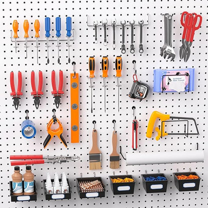 FRIMOONY Peg Board Organizer Accessories, Pegboard Hook Locks, Bins, for Organizing Pliers, Wrenches, Screwdrivers, 333-Piece