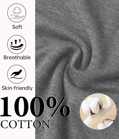 CF Womens 100% Cotton Pajamas Set Button Down Pjs Sets Short Sleeve Top & Long Pants Sleepwear Comfy Loungewear with Pockets