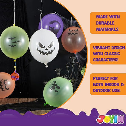 JOYIN 36 Pieces Halloween Punch Balloons for Kids Game Birthday Party Favor Supplies Decorations, Trick or Treat Toys, School Classroom Game Goodie Bags Stuffers
