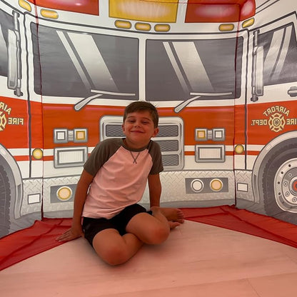 The Original Patented AirFort - Build A Fort in 30 Seconds, Inflatable Fort for Kids, Play Tent for 3-14 Years, A Playhouse Where Imagination Runs Wild, Fan not Included (Firetruck)