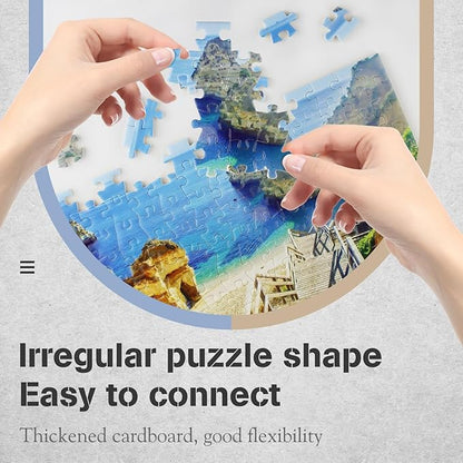 Small Jigsaw Puzzles for Adults Mini Puzzles 150 Pieces Micro Piece Small Puzzles Challenging Difficult Travel Puzzle Games Toys Gifts Beach Waterfall Puzzle 3 Packs 6 x 4 inch
