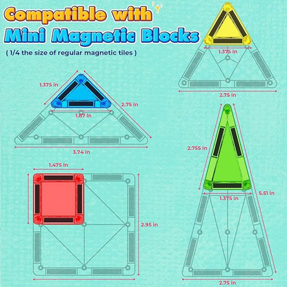 40PCS Mini Magnetic Tiles Toddler Travel Essentials Toys with Case Set, Magnetic Building Blocks Kids Games, Montessori Preschool Education Sensory Toys for 3 4 5 Year Old Boys Girls Birthday Gifts