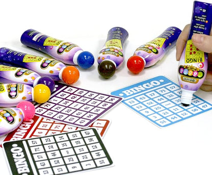BAZIC Products Bingo Dot Marker 40 ml Assorted Color, Non Toxic Water Based Washable Markers, Stamper Paint Kit for Game Kids Crafting Painting, 8-Pack