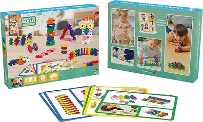 Plus-Plus - Learn to Build Big, Activity Set, 130 Pieces - Construction Building Stem Toy, Large Puzzle Blocks for Toddlers and Preschool