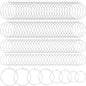 Pndeyo 120pcs Hypoallergenic Earring Beading Hoops, 20mm 25mm 30mm 35mm Round Hoop Earrings Findings, Open Earring Wire Ring Accessories for Jewelry Making- Silver
