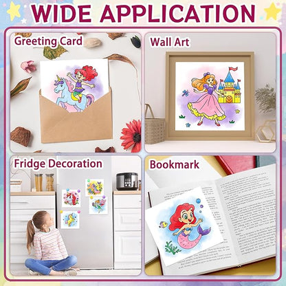Paint with Water Coloring Books for Kids,Unicorn Theme Mess Free Watercolor Painting Papers Sets for Toddlers,Water Color Paint Kit,Art Craft Birthday Gift for Ages 1-3, 4-8