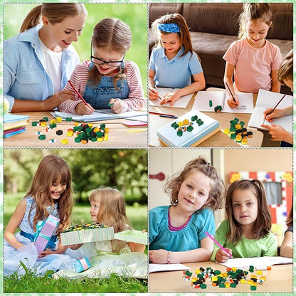 JUNEBRUSHS Erasers for Kids, 150Pcs St. Patrick's Mini Erasers Cute Pencil Erasers Shamrocks Erasers for Kids Bulk School Classroom Prizes Homework Rewards Party Favors