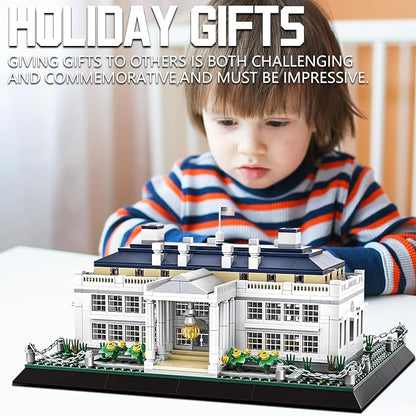 White House Model Building Block Sets Washington DC Architecture Building Kits World Famous Landmark Series Architecture Model Toys Gift for Adults Kids Teens 894 Pieces