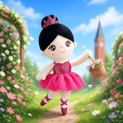 Gloveleya Ballet Toy Baby Girl Gifts Dolls Soft Plush Toy Ballet Girl Doll Rugosa Rose 14 Inches with Gift Box