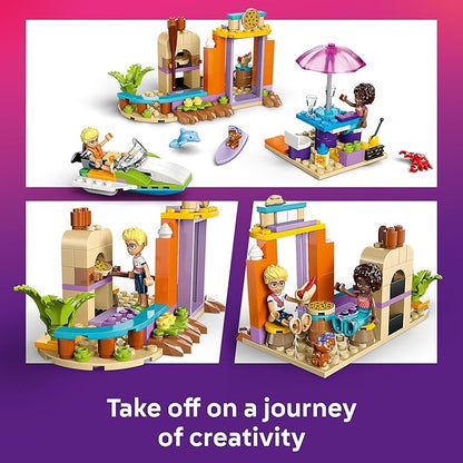 LEGO Friends Creative Beach and Travel Suitcase Toy Building Set - Portable Pretend Play Set for Kids, Girls and Boys, Ages 5+ - Gift for Birthdays - Preschool Toy with 2 Minidolls - 42672