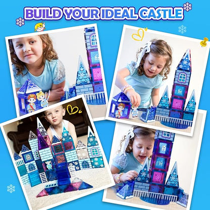Magnetic Tiles 102pcs Princess Kids Toys Magnetic Building Blocks 3 4 5 6 7 8 Year Old Girl Gifts Girls Toys Age 4-5 6-8 9-12