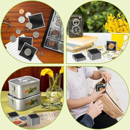 20 Pcs Adjustable Acrylic Coin Collection Cases with Sponges, Coin Snap Holder, Silver Dollar Protection Cases for Collectors, Coin Dollar Collection Supplies for Small to Medium Coins (16mm-36mm)