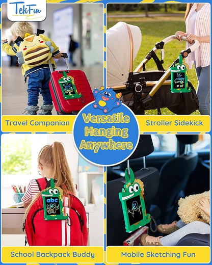 TEKFUN NanoDoodle Gift for Kids, Dinosaur Boys Toys 4.5in LCD Drawing Board, Activity Portable Gift Personality Tag Kid Toys for Birthday Christmas Gift 3-10 Years