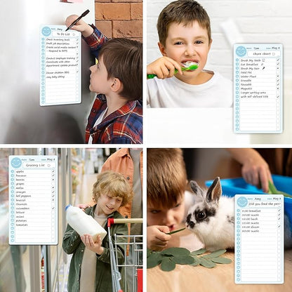 JJPRO Magnetic Reward Jar for Kids with Daily Checklist- 10" x5.5“ Home Chore Chart for Fridge,Daily to Do List Board for Toddlers,Magnetic Reward Jar Positive Behavior Training -Blue