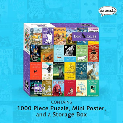 Re-marks “Dog Tales” Literary Collage Puzzle, 1,000-Piece Jigsaw Puzzle for All Ages