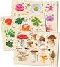 QUOKKA Wooden Puzzles for Toddlers 2-4 – 3X Set Montessori Toys Puzzles for Kids Ages 3-5 – Wood Educational Baby Game 12-18 Months – Gift Learning Mushrooms Flowers Leaves for Boy & Girl 3-5
