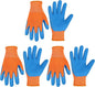 HANDLANDY 3 Pairs Kids Gardening Gloves Latex Free, Nitrile Coated Children Toddler Garden Yard Work Gloves for Little Girls Boys (Size M, Black-Orange)