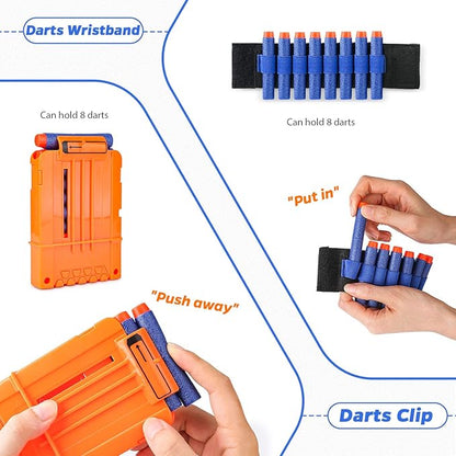 Kids Tactical Vest Kit for Nerf Guns Series with Refill Darts,Dart Pouch, Reload Clips, Tactical Mask, Wrist Band and Protective Glasses, Toys for 8 9 10 11 12 Year Boys